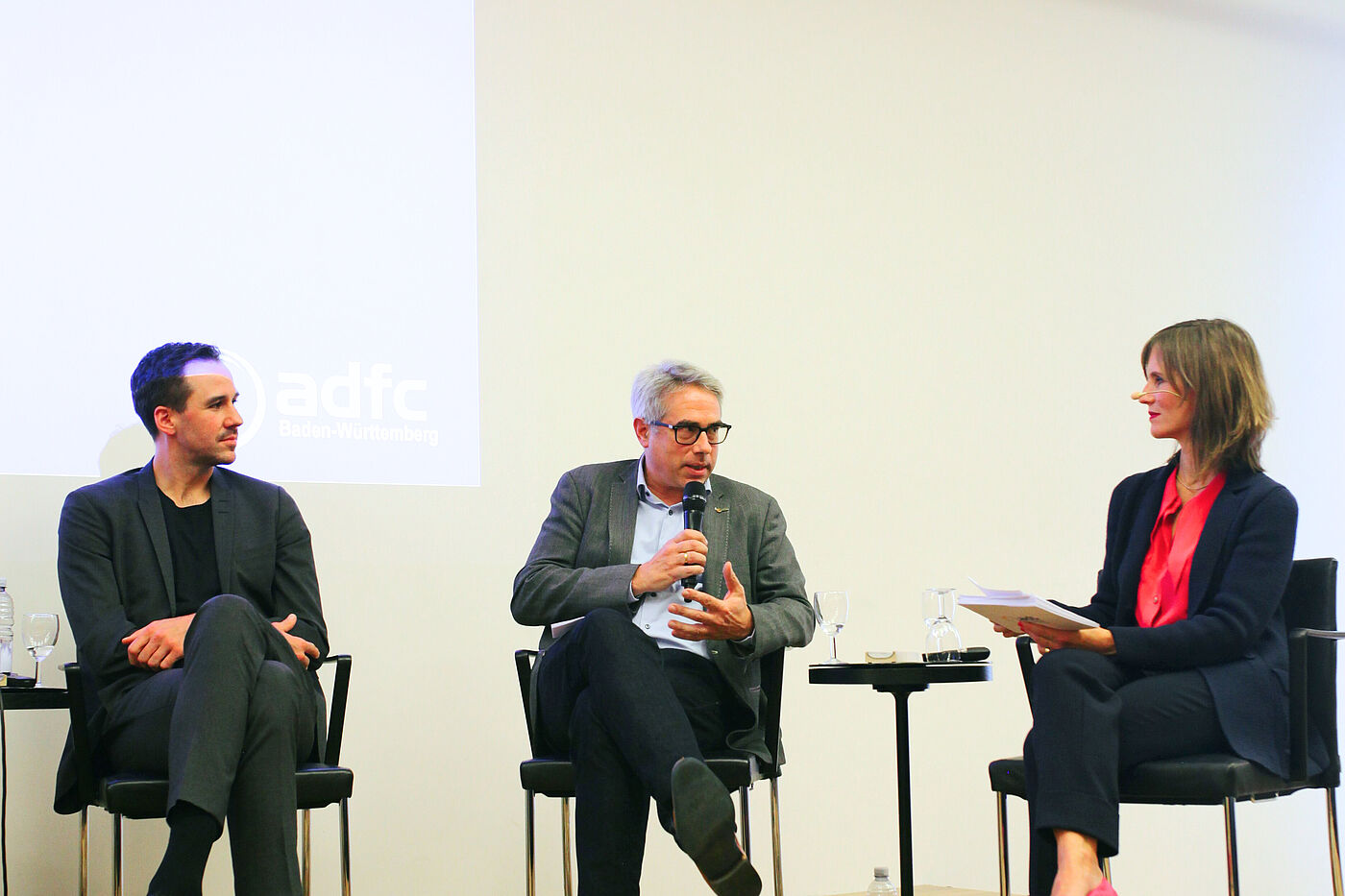 VpA_28 Podiumsdiskussion: Alexander Rosenthal (Zukunft Fahrrad), Matthias Zimmermann (ADFC BW) & Juliane Langer (Moderation)